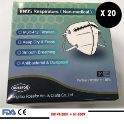 20 x MASQUE DE PROTECTION RESPIRATOIRE KN95 (FFP2)