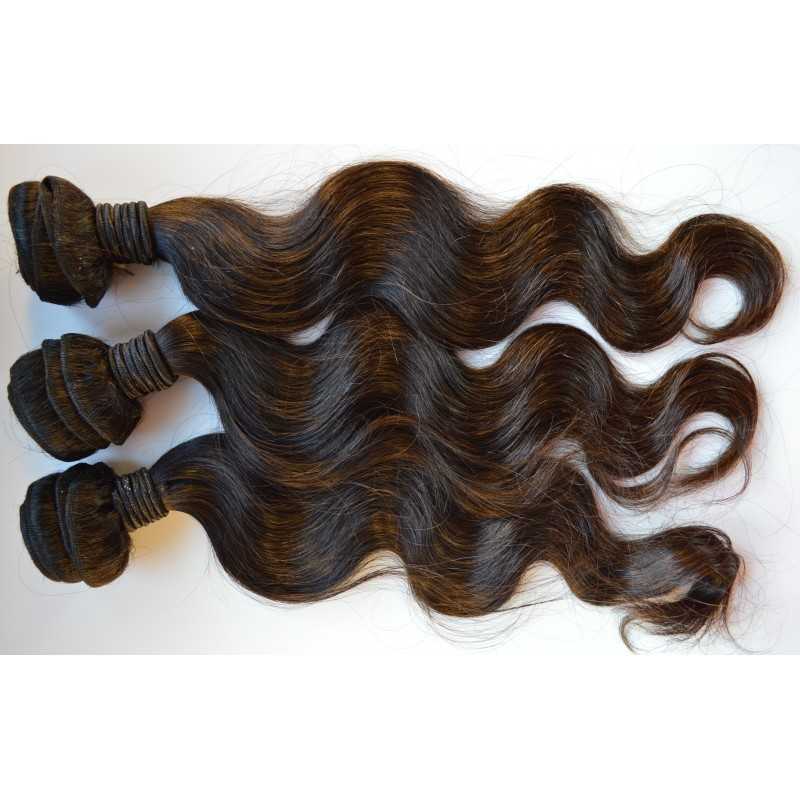 Lot de 3 paquets 18 pouce - ondulé remy hair tissage brésilien big wave