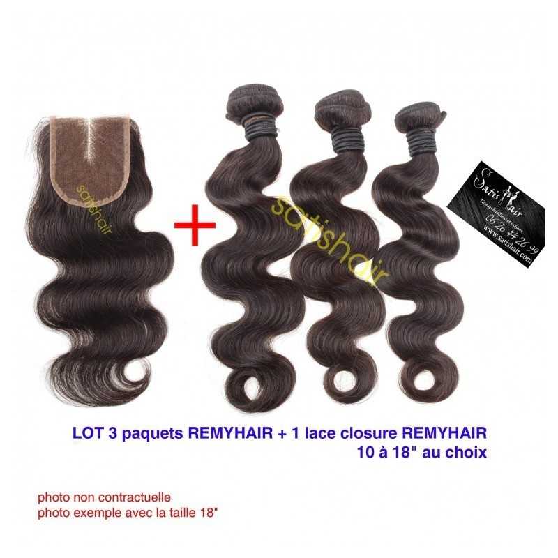 LOT Exceptionnel 20" Ondulé Remyhair- 3 Paquets de 20Pouce + 1 paquet de Lace closure 18 LOT Exceptionnel 20" Ondulé Remyhair- 3 Paquets de 20Pouce + 1 paquet de Lace closure 18